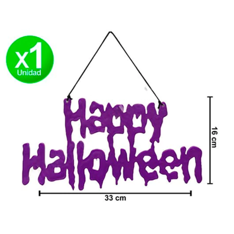 Adorno Colgante Happy Halloween Violeta 1 unidad - comprar online