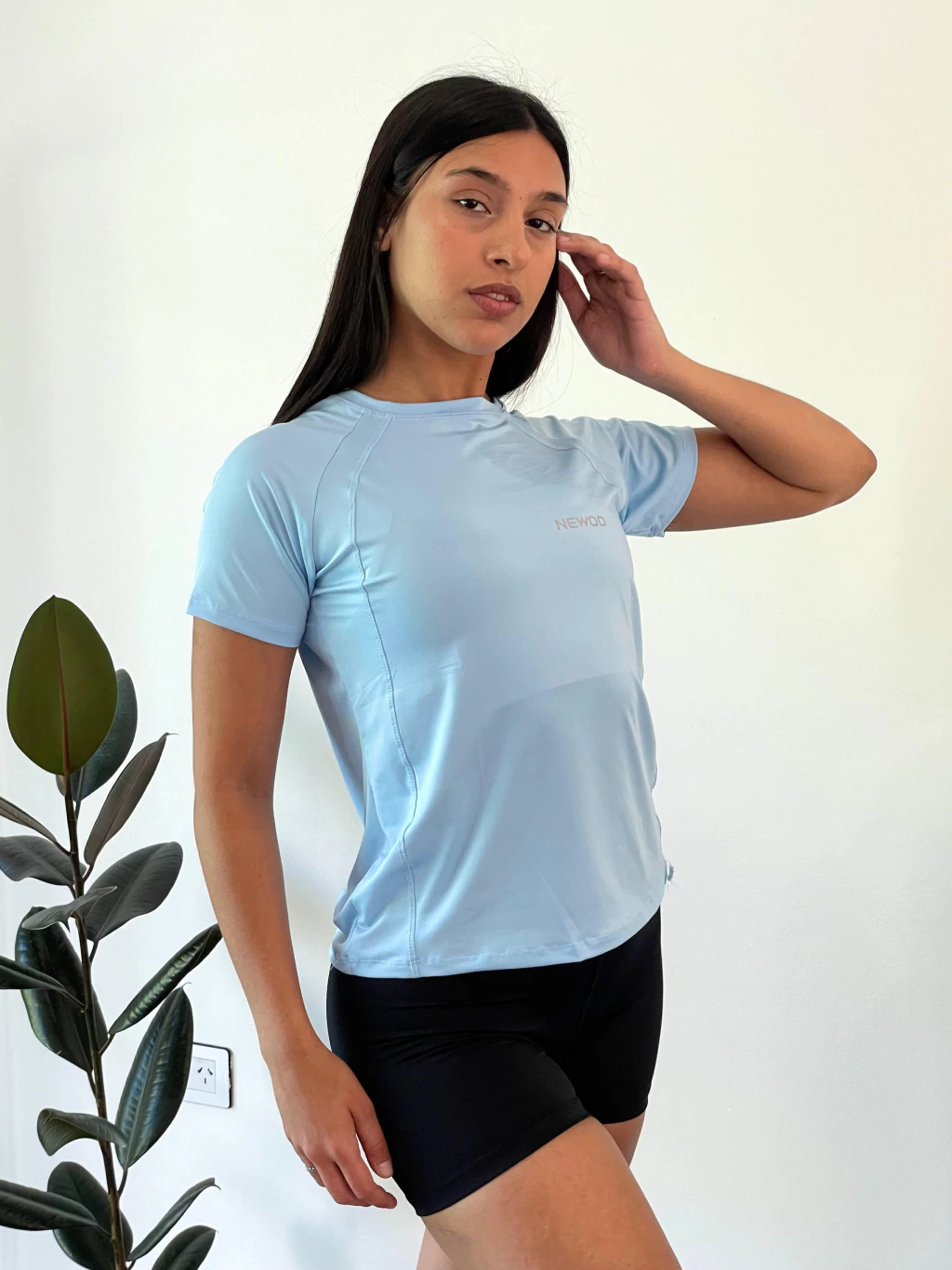 Remera newod laser run - celeste