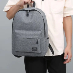 Mochila 40Cm Lisa Neg/Gris