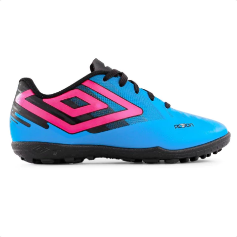 Botines Futbol Umbro Action Para Cesped Sintetico Papi Atomic Blue