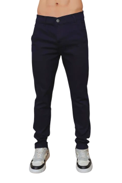 Calça Esporte fino Social Jeans com Elastano Lavagem Azul Escuro -4AZES - comprar online