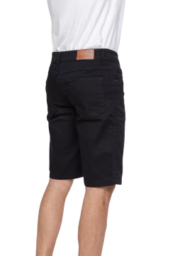 Bermuda Jeans Preto Basica Slim Com Elastano - loja online