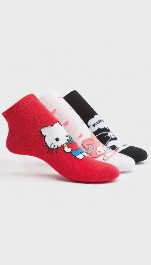 Medias soquete invisibles de mujer estampado HELLO KITTY (36-6001)