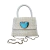 Bolsa Mini Tote Ráfia Off-White com Pedra Quartzo Azul Natural - Ed. Exclusiva - comprar online