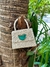 Bolsa Mini Tote Ráfia Off-White com Pedra Quartzo Azul Natural - Ed. Exclusiva - JUÁ Concept