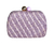 Bolsa Festa Clutch Ráfia Trama Lilás Arredondada