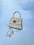 Bolsa Mini Tote Ráfia Off-White com Pedra Ágata Natural - Ed. Exclusiva - JUÁ Concept