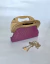 Bolsa Festa Clutch de Madeira e Ráfia Fúcsia - loja online