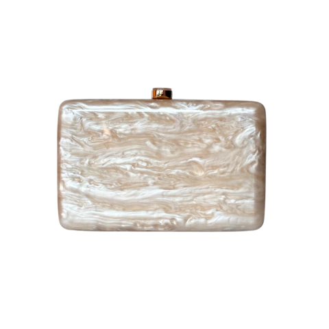 Bolsa Festa Clutch Acrílica Champagne Perolada Retangular - comprar online