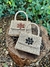 Bolsa Mini Tote Ráfia Bege Clara com Pedras Ônix Naturais - Ed. Exclusiva - JUÁ Concept