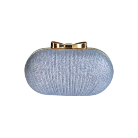 Bolsa Festa Clutch Prateada Fecho Laço - comprar online