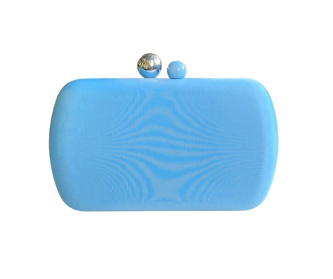 Bolsa Festa Clutch Azul Clara Retangular Arredondada