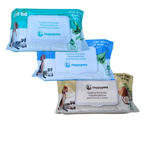 Toallas Húmedas para Mascotas Happypets 50un