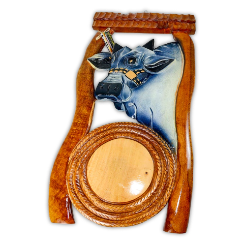 Placa de Madeira Nobre Entalhada Boi Zebu Personalizado