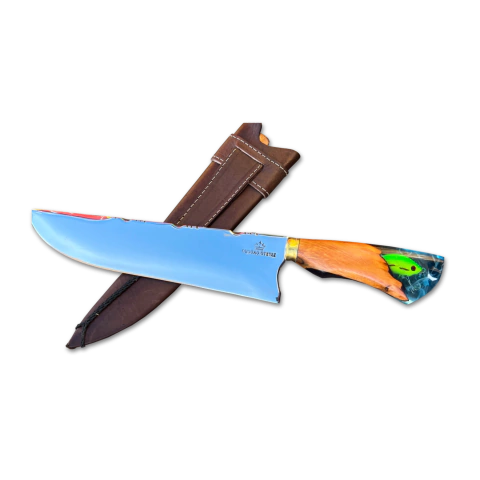 Faca P/ Churrasco Personalizada, Cabo Híbrido Isca Artificial