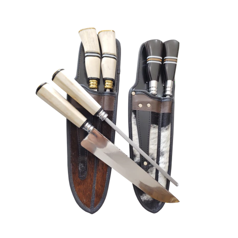 Faca e Chaira p/ churrasco Personalizada