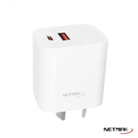 CARGADOR 220V A USB + USB TIPO C NM-CP7 5V 4.0 AMP 20W