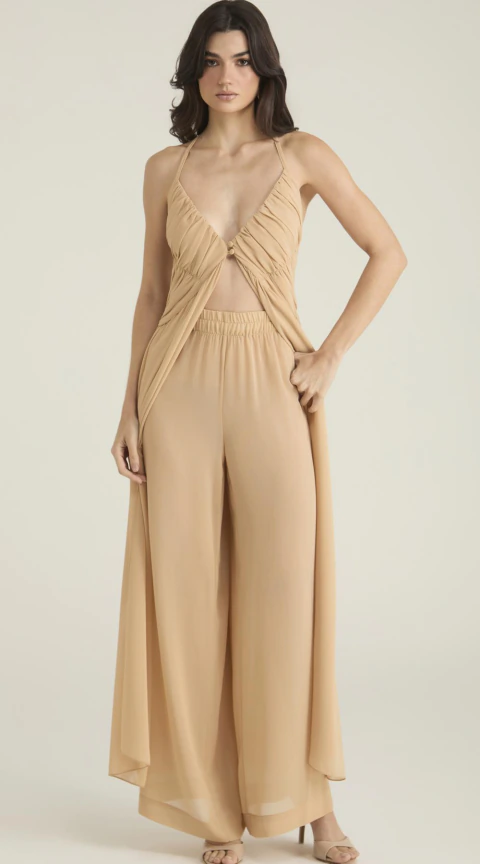 CALÇA RETA CÓS ELÁSTICO - comprar online
