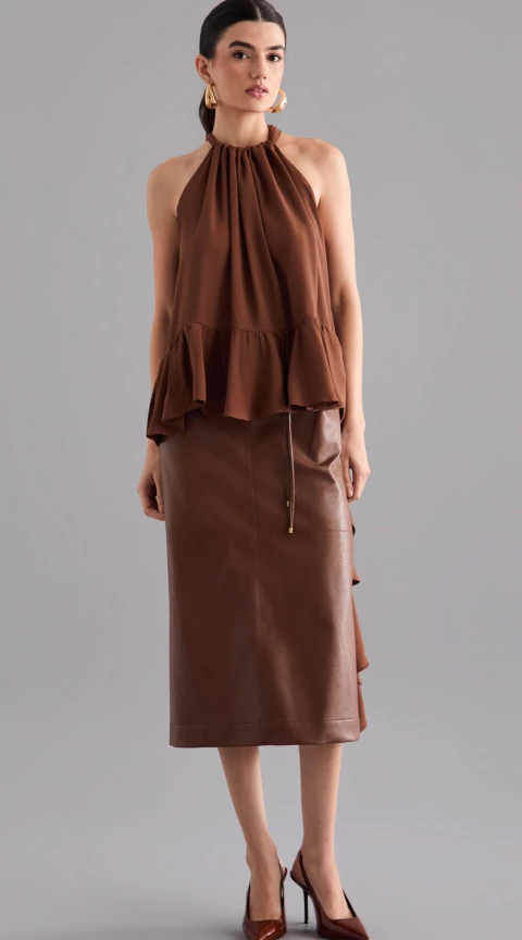 BLUSA DECOTE ALTO - L E N I T A
