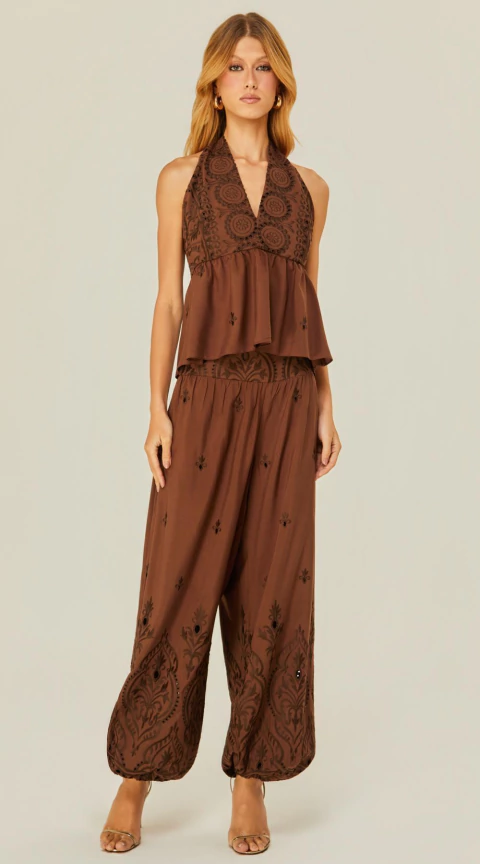 Blusa Peplum Decote V em Laise on internet