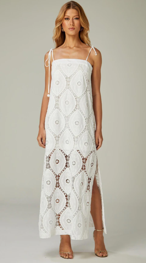 Vestido Midi em Guipir