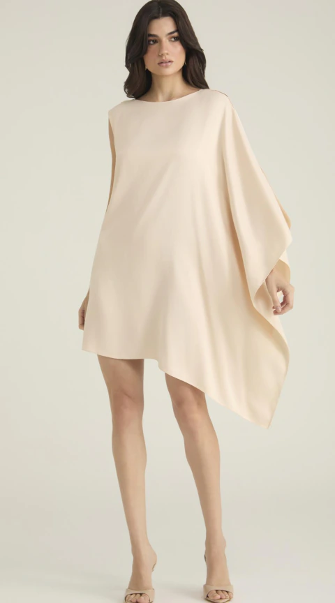 VESTIDO CURTO ASSIMÉTRICO - comprar online