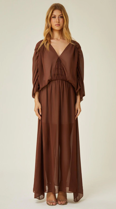 Vestido Longo Amplo Drapeado