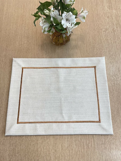 Lugar Americano Bordado Line Terracota - comprar online