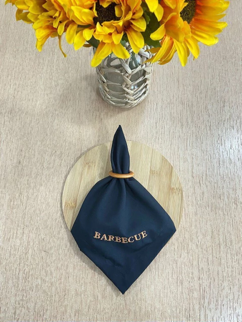Guardanapo Preto Barbecue Bordado - comprar online
