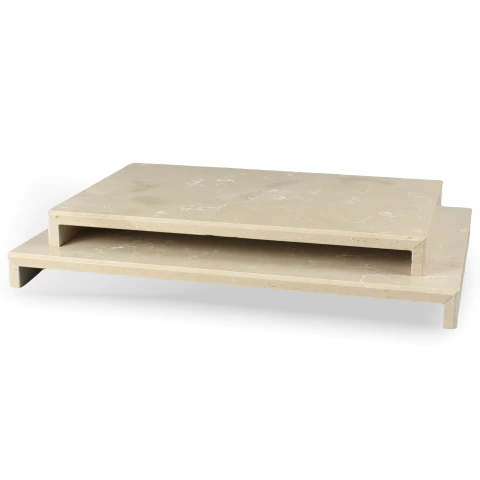 Conjunto 2 Travessas de Mármore Retangular Rústico chique