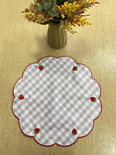 Lugar Americano Moranguinho Rosa Bordado - comprar online