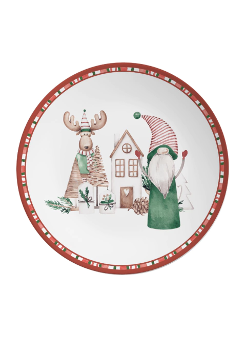 Prato Raso Natal Alce e Presentes 29cm