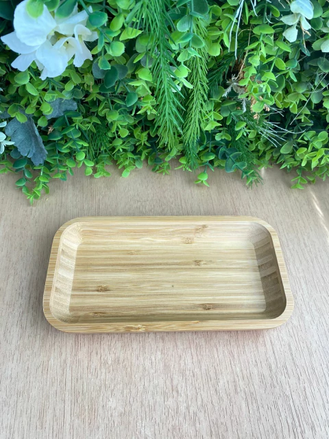 Bandeja Retangular de Bambu G 23x13cm - comprar online