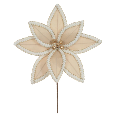 Flor de Natal "Glow Dourado" 19cm