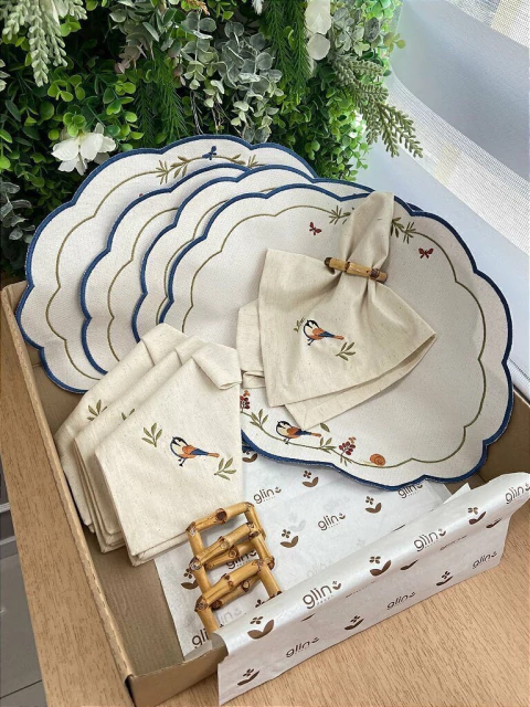 Kit Mesa Encanto dos Pássaros- 4 Lugares