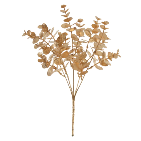 Galho de Eucalipto Artificial Dourado 32cm