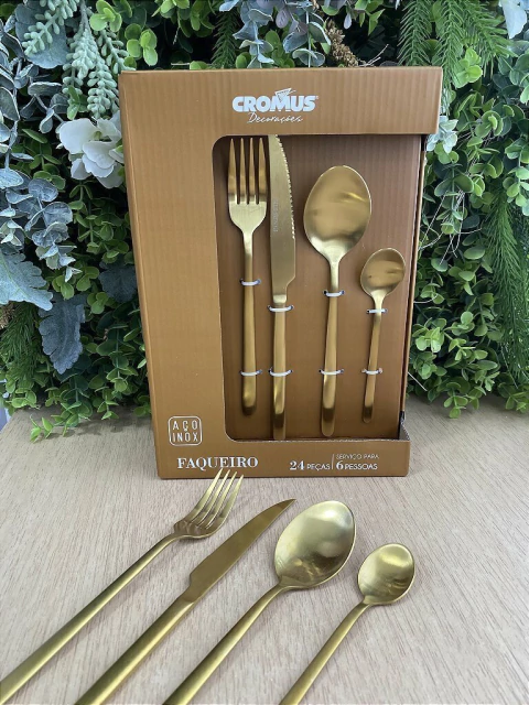 Jogo de Faqueiro Aço Inox 24 Peças