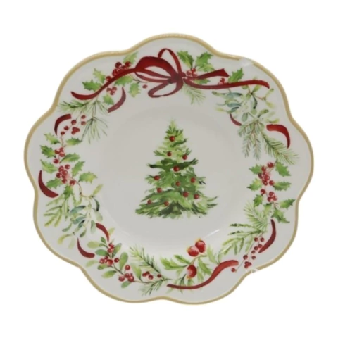 Prato de Sobremesa Guirlanda Natalina 21cm