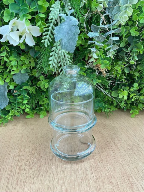 Potiche Vidro Duplo Empilhavel Pequeno