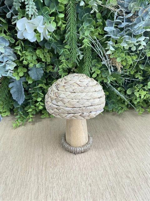 Cogumelo Decorativo Palha