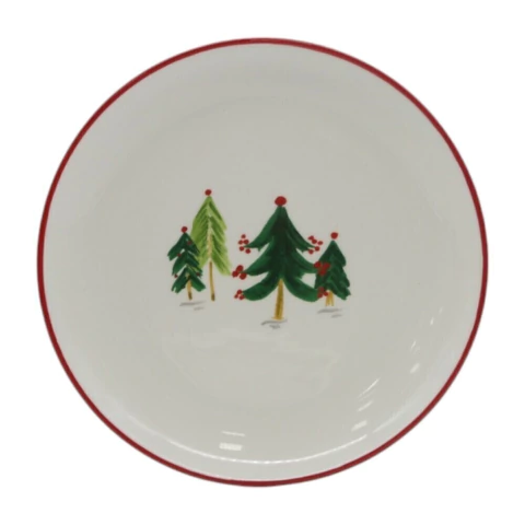 Prato de Sobremesa Pinheirinhos Natal 21 cm