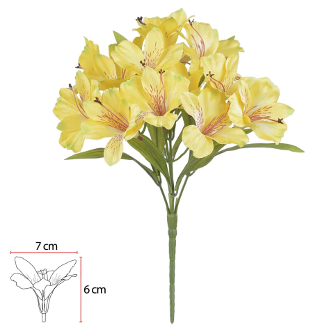 Astromélia Decorativa Amarela 34cm - comprar online