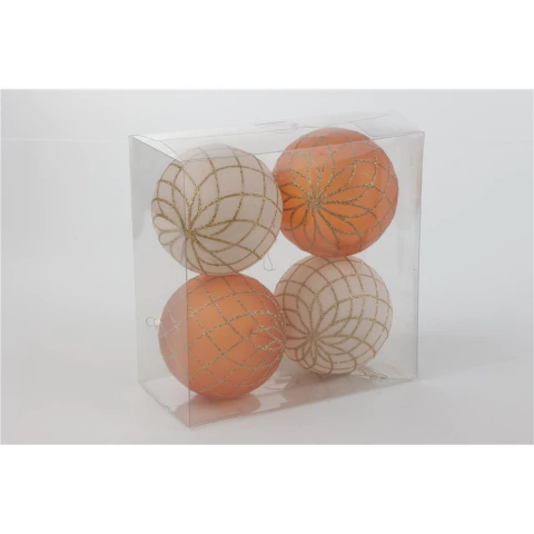 Kit 4 Bolas de Natal Estilo Treliça 10cm