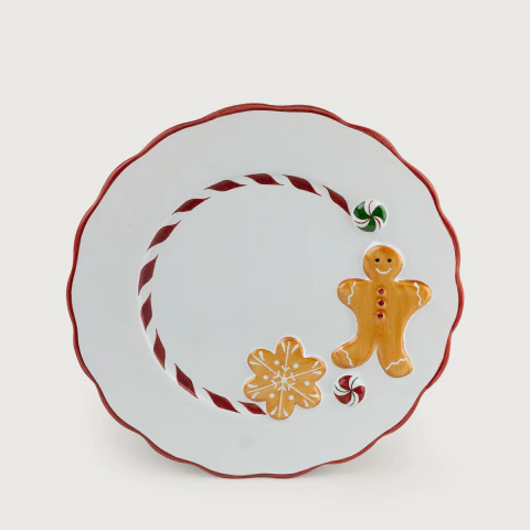 Prato Raso Gingerbread Joy Luxo