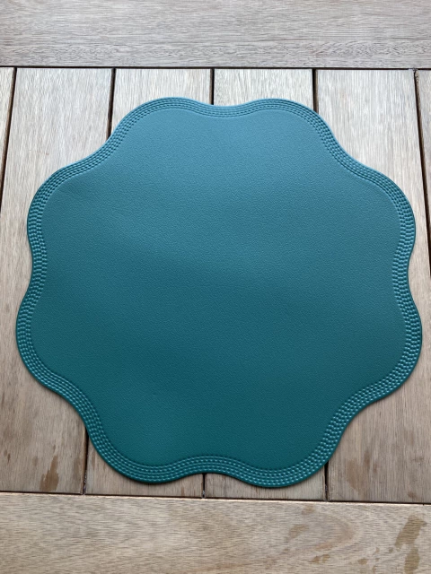 Lugar Americano Verde Turquesa Clássico Couro