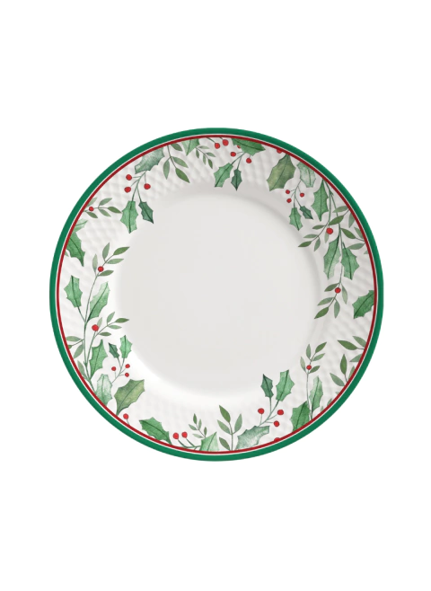 Prato Raso Natal Santa Claus Verde 29cm