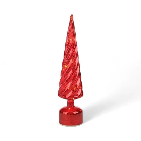 Pinheiro Giratório Iluminado Natal Vermelho 40cm