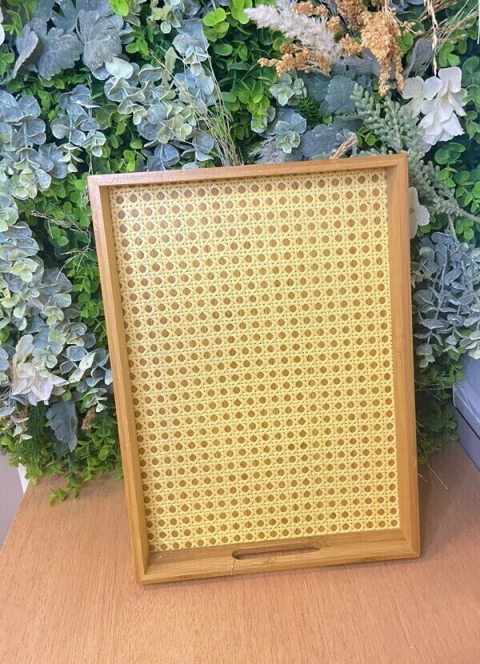 Bandeja Bambu com Palha 39cm