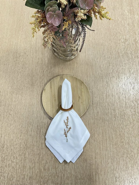Guardanapo Flor Seca Terracota Bordado - comprar online