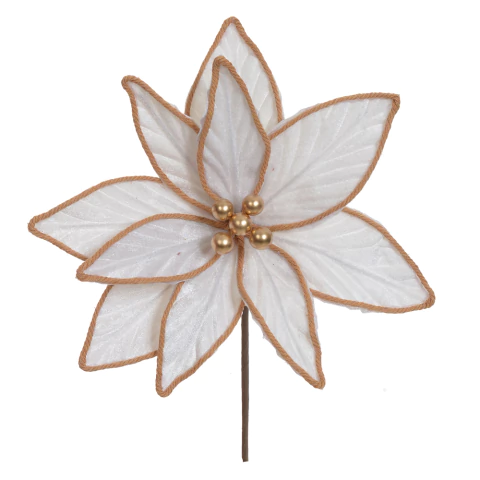 Flor de Natal Rústica Nórdica White 18cm